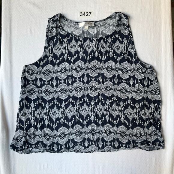 Kenar Women Sleeveless Rayon Summer Blouse size L, Black & Gray - Picture 1 of 7